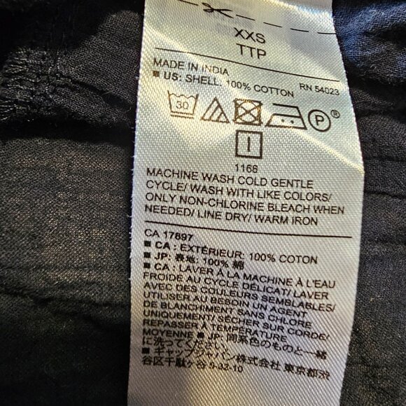 Women's Banana Republic Tiered Navy Blue Long Sleeve Button Front Blouse - Picture 9 of 9